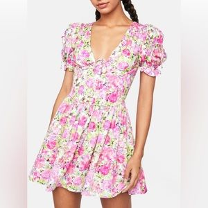 For love and lemons pink floral corset top dress